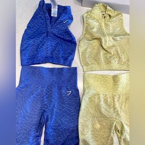 Gymshark set 2 (purple and yellow ) size xs